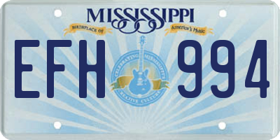 MS license plate EFH994