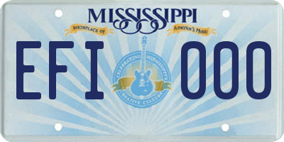 MS license plate EFI000