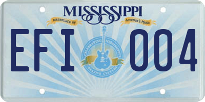 MS license plate EFI004