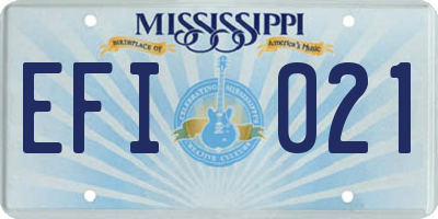 MS license plate EFI021