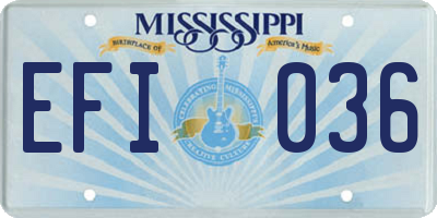 MS license plate EFI036