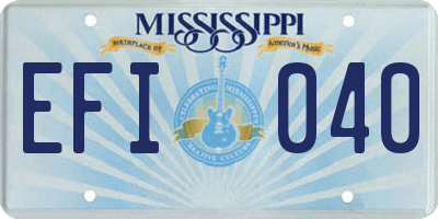 MS license plate EFI040