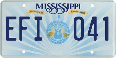 MS license plate EFI041