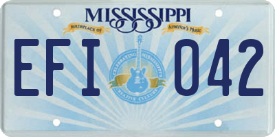 MS license plate EFI042