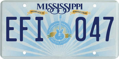 MS license plate EFI047