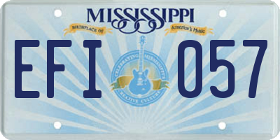 MS license plate EFI057