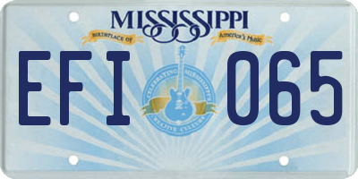 MS license plate EFI065