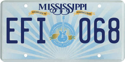 MS license plate EFI068