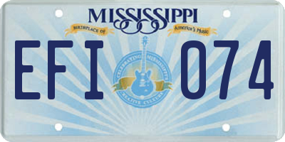 MS license plate EFI074