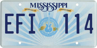 MS license plate EFI114