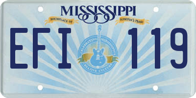 MS license plate EFI119