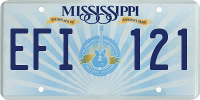MS license plate EFI121