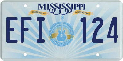 MS license plate EFI124