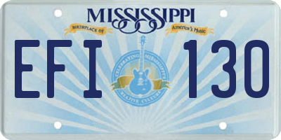 MS license plate EFI130