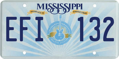 MS license plate EFI132