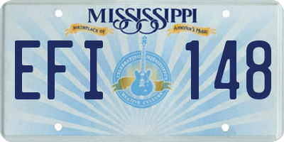MS license plate EFI148