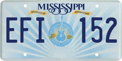MS license plate EFI152
