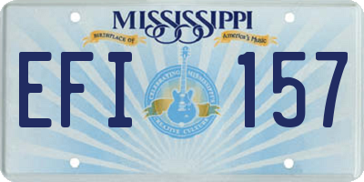 MS license plate EFI157