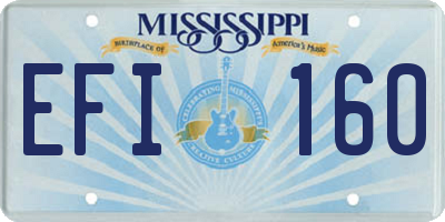 MS license plate EFI160
