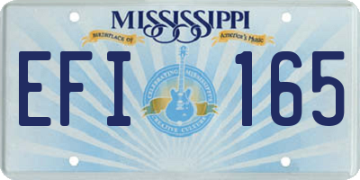 MS license plate EFI165