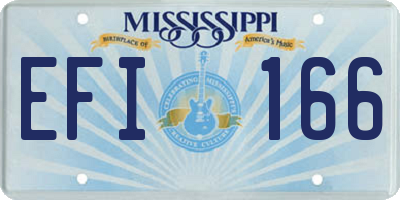 MS license plate EFI166