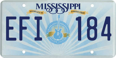 MS license plate EFI184