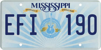 MS license plate EFI190