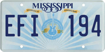 MS license plate EFI194
