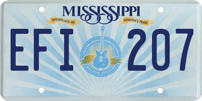 MS license plate EFI207