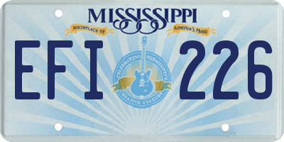 MS license plate EFI226