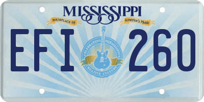 MS license plate EFI260