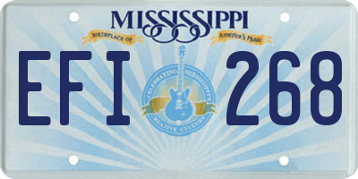 MS license plate EFI268