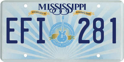 MS license plate EFI281