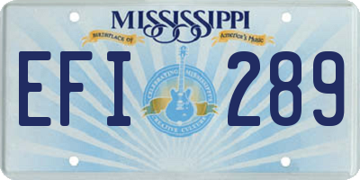 MS license plate EFI289