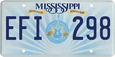 MS license plate EFI298