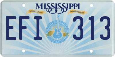 MS license plate EFI313
