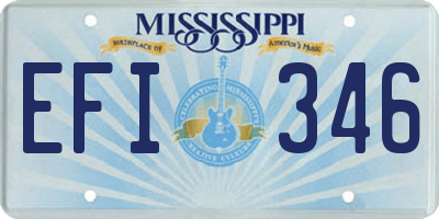MS license plate EFI346