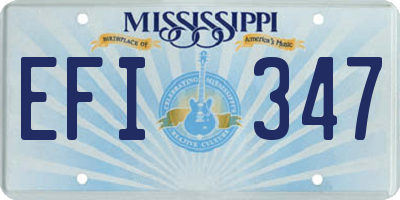MS license plate EFI347