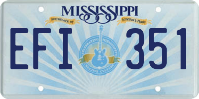 MS license plate EFI351