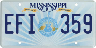 MS license plate EFI359