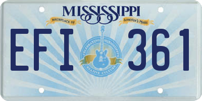 MS license plate EFI361