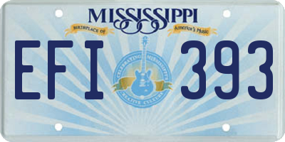 MS license plate EFI393