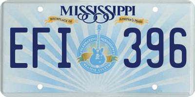 MS license plate EFI396
