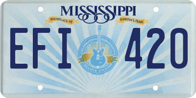 MS license plate EFI420