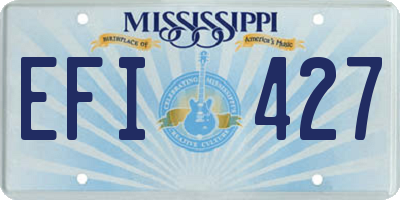MS license plate EFI427