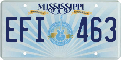 MS license plate EFI463