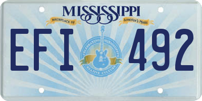 MS license plate EFI492