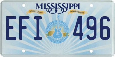 MS license plate EFI496