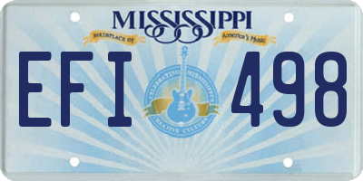 MS license plate EFI498