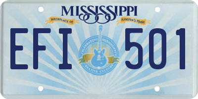 MS license plate EFI501